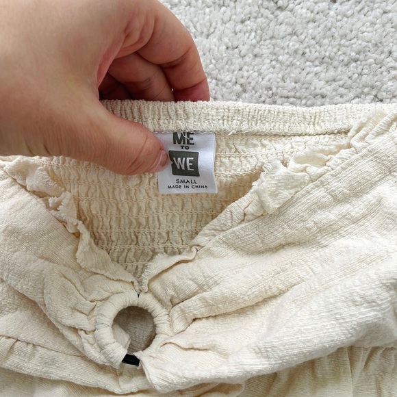 Cream bandeau ruffle top - Picture 3 of 6